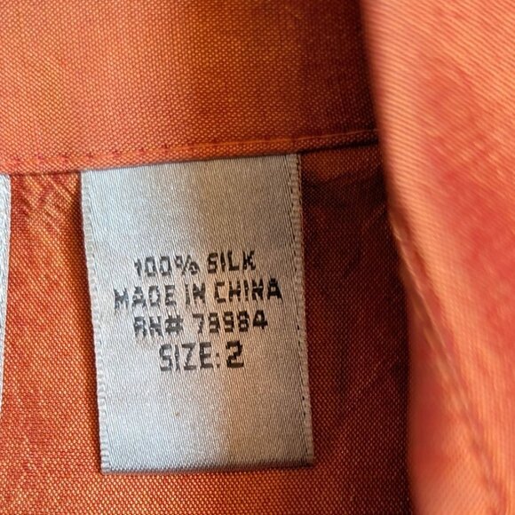 Chicos 100% Silk Top Oversized 3/4 Sleeve Button Up Chicos Size 2 US Size 12 - Picture 4 of 8